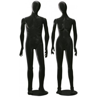 M/V Flexibele Mannequins Stof Zwart - Verhuur